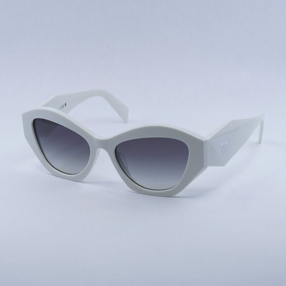 🕶️ New Prada PR07YSF 142130 Sunglasses - White Frame Grey Gradient Lenses